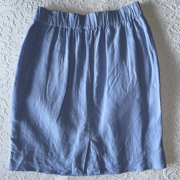 J. Crew Linen Elastic Waist Beauchamps Linen Pull On Skirt, Sz Small - Picture 6 of 8